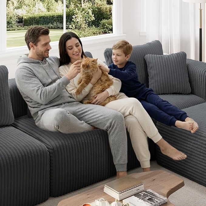 Novilla 141" Modular Sectional Sofa, Modern Cloud Sectional Couch - Image 11