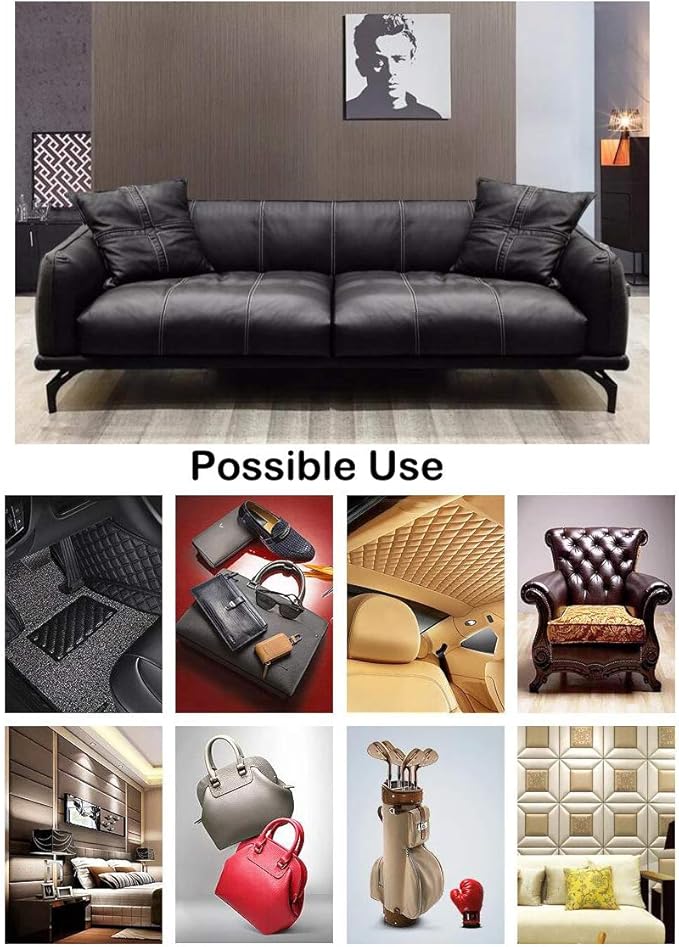 Wento Thick 2 Yard Faux Leather Fabric Soft Skin Grain PU Leather Fabric - Image 7