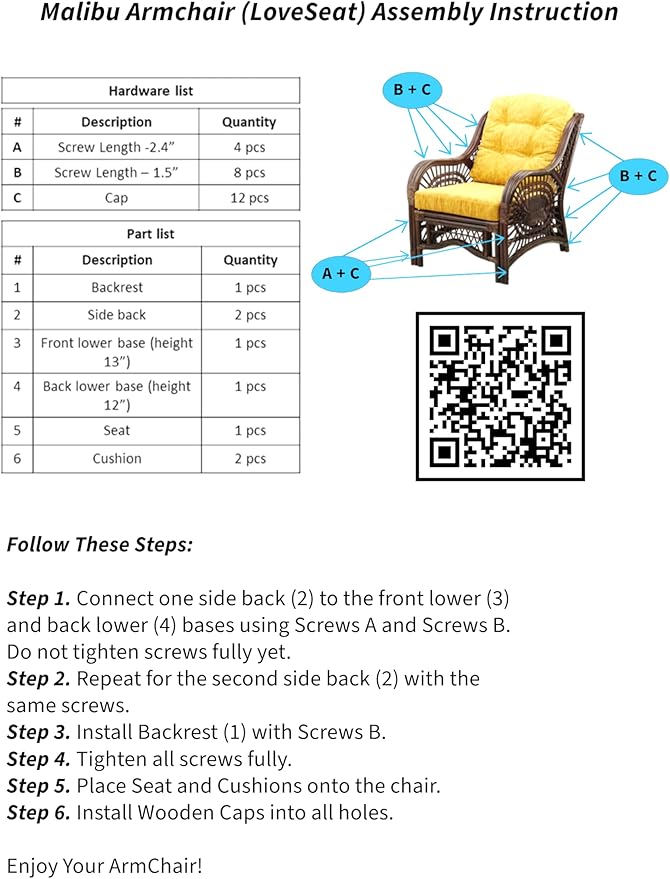 Malibu Lounge Loveseat Sofa Natural Rattan Wicker Handmade Design, Dark Brown - Image 6