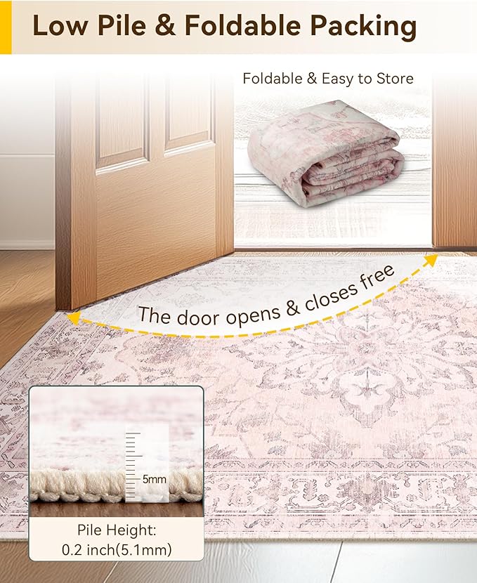 RELEANY Area Rugs 2'6"x8' Runner Rug Non Slip Washable - Image 7