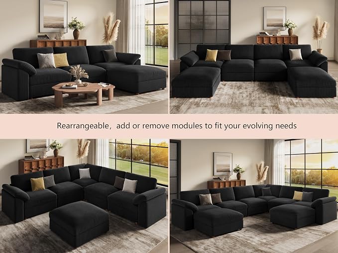 EASE MOOSE Oversized Modular Sectional Sofa, Modern Luxury Large L Shape - Image 8