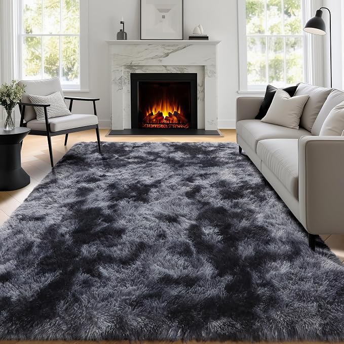 PAGISOFE Area Rugs 9x12 Living Room, Large Dark Grey Shag Rugs - Image 9