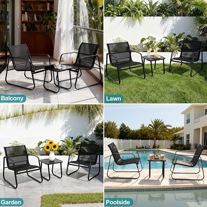 DUMOS 3 Piece Patio Furniture Set,Outdoor Patio Furniture Set - Image 8
