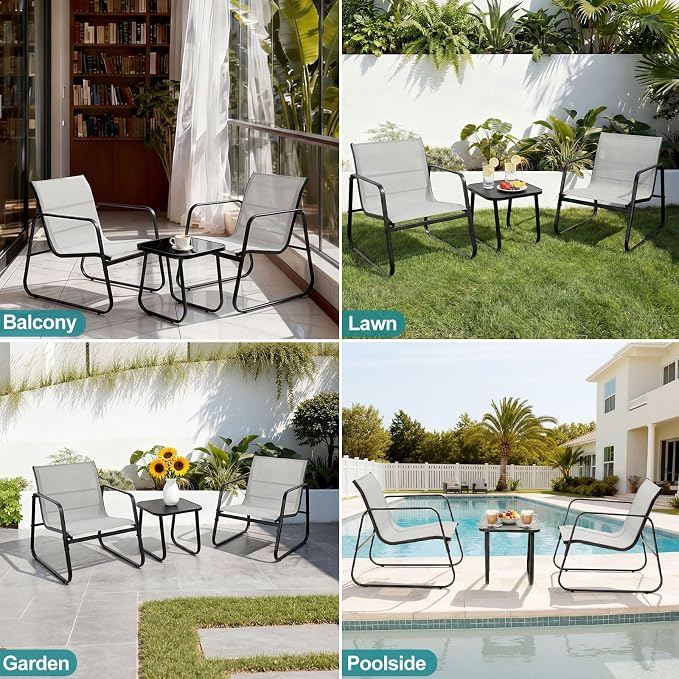 DUMOS 3 Piece Patio Furniture Set,Outdoor Patio Furniture Set - Image 8