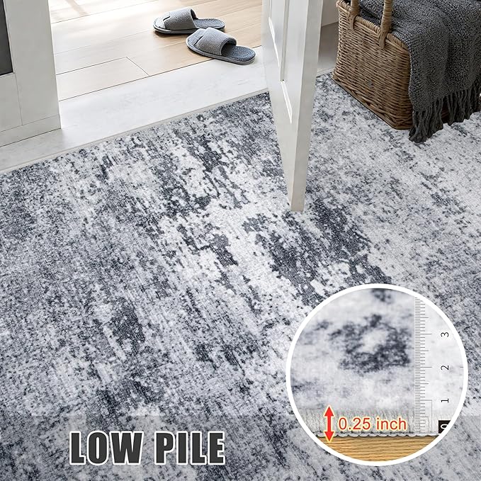 4x6 Area Rug Living Room Rug: Washable Modern Abstract Soft Thin Rug Indoor - Image 8