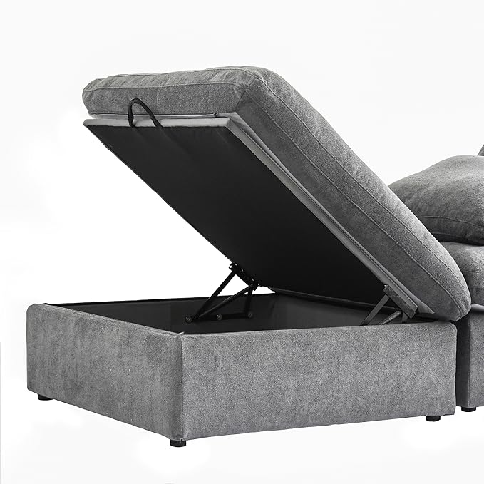 160" Cloud Sectional Couch, Overzised Down Filled Couch, 8 Seater Convertible - Image 8