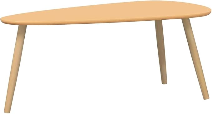 Brown Solid Pine Wood Coffee Table Set of 2 Pieces - Image 4