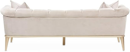 MICHAEL AMINI Yvette Sofa in Porcini Velvet and Champagne Wood Frame - Image 6