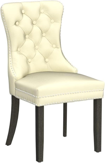 KCC Faux Leather Dining Chairs Set of 2, Upholstered High-end Tufted Dining - Image 5