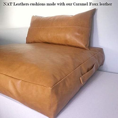Caramel Light Tan Soft Faux Vegan PU Leather by the Yard Synthetic Pleather 0.9 - Image 6