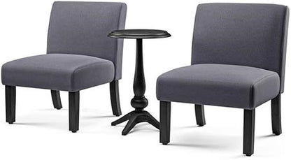 BOWERY HILL 3-Piece Accent Table and Chair Set, MDF and Birch Wood, - Image 3