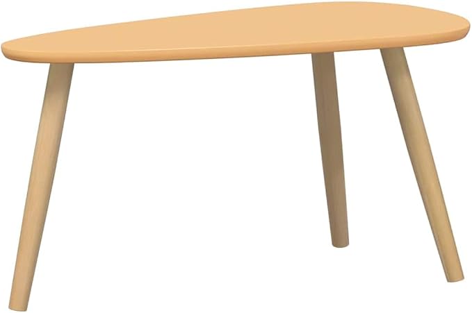 Coffee Table Set of 2 Scandinavian Coffee Table & Center Table Brown Solid Pine - Image 3