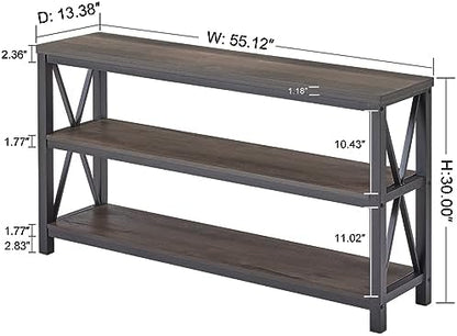 FATORRI Console Table for Entryway, Sofa Tables Behind Couch, Rustic Wood and - Image 2
