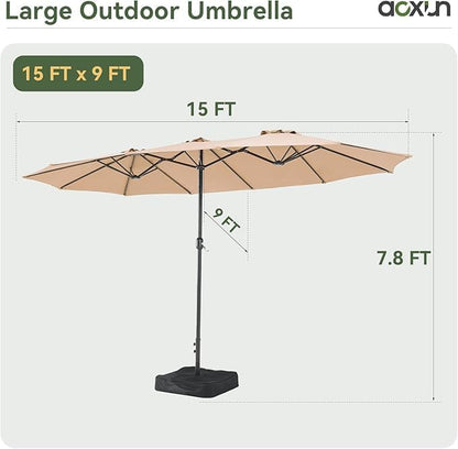 Aoxun 8-Piece Patio Table and Chairs Set & 15ft Patio Umbrella - Image 3