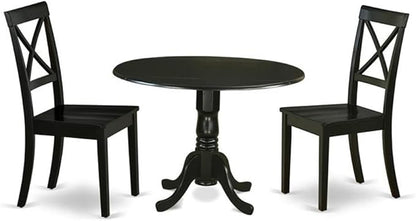 East West Furniture DLBO3-BLK-W 3 Piece Dining Table Set by EastWestFurniture