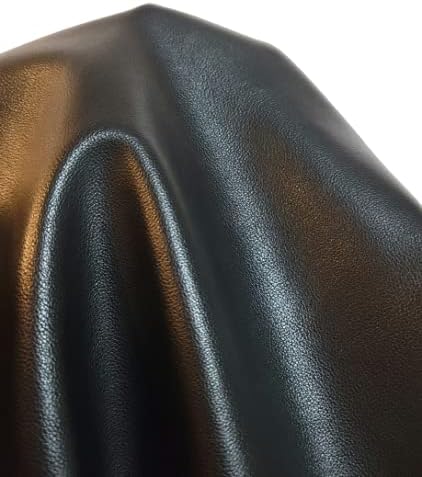 Black Lambtouch Soft Faux Vegan PU Leather by The Yard Synthetic Pleather 0.8 by NATLeathers