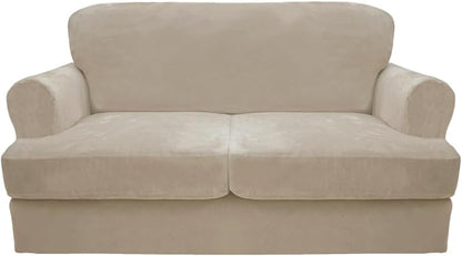 CUCRAF Cushion Sofa Cover 3 Piece Slipcovers, Soft Thick Velvet Couch Cover by CUCRAF