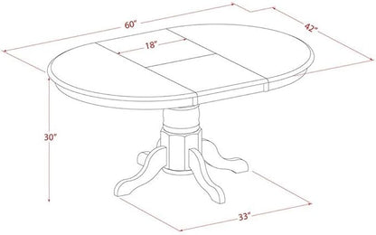 East West Furniture AVT-LWH-TP Avon Dining Room Table - Image 3