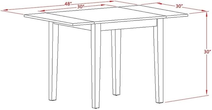 East West Furniture NDNO3-MAH-W 3 Piece Kitchen Table Set - Image 5