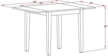East West Furniture NDNO3-MAH-W 3 Piece Kitchen Table Set - Image 5