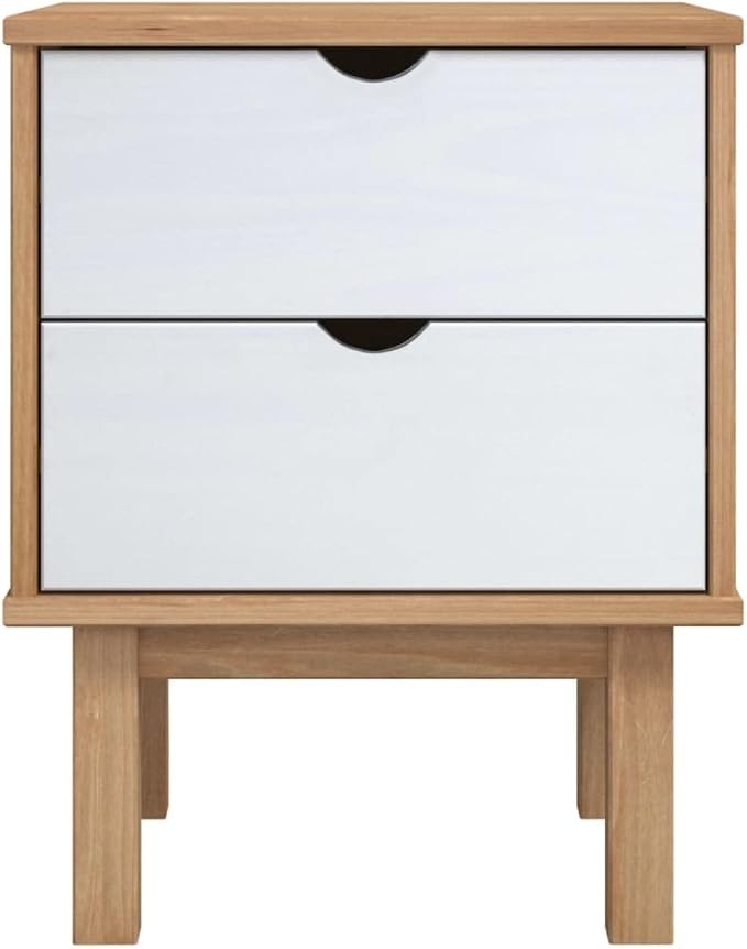 Scandinavian Bedside Cabinet 15.4" W x 17.7" L x 22.4" H Solid Pine Wood - Image 4
