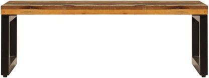 Rustic Multicolor Coffee Table, Solid Reclaimed Wood, Sturdy Steel Legs - Image 4