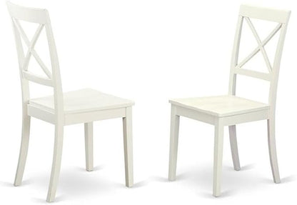 East West Furniture DLBO5-WHI-W 5 Piece Kitchen Table Set - Image 4