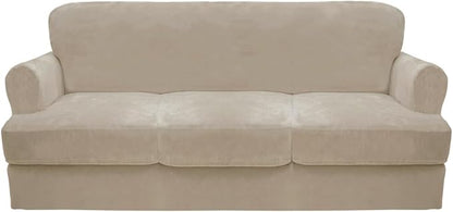 CUCRAF Cushion Sofa Cover 4 Piece Slipcovers, Soft Thick Velvet Couch Cover by CUCRAF