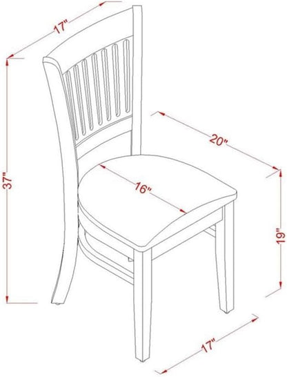East West Furniture NDVA3-OAK-C 3 Piece Dining Room Furniture Set Contains a - Image 6
