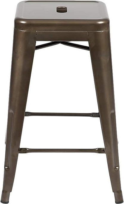 Flash Furniture Lily 24" High Metal Counter-Height, Indoor Bar Stool in Gun - Image 10