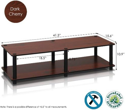Furinno Just No Tools Dark Cherry Wide Television Stand - Image 5