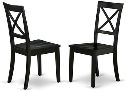 East West Furniture DLBO3-BLK-W 3 Piece Dining Table Set - Image 4