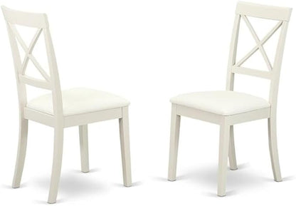 East West Furniture DLBO3-LWH-LC 3 Piece Modern Dining Table Set Contains a - Image 4