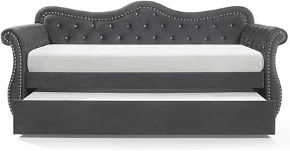 Modern Luxury Upholstery Crystal Tufted Trundle by MatrixFurnitureGroup