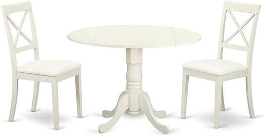 East West Furniture DLBO3-LWH-LC 3 Piece Modern Dining Table Set Contains a by EastWestFurniture