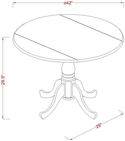East West Furniture DLBO3-MAH-W 3 Piece Modern Dining Table Set Contains a - Image 5