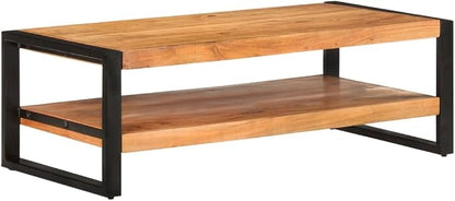 Coffee Table 47.2"x23.6"x15.7" Solid Acacia Wood, Side Table, Center Table - Image 9