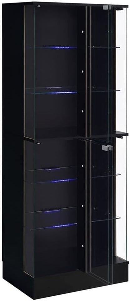 Pemberly Row Wood Curio Cabinet, 63.75" H x 24" W x 14.25" D, MDF and Glass - Image 8