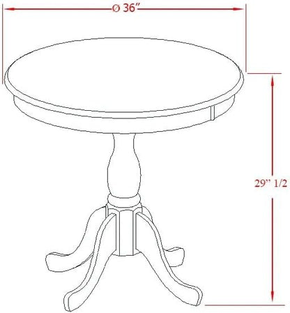 East West Furniture AMT-MAH-TP Antique Dining Room Table - Image 5
