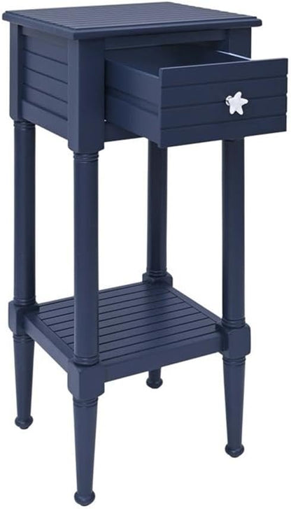 Linon Styers Wood Accent Starfish Coastal Side Table in Navy - Image 4