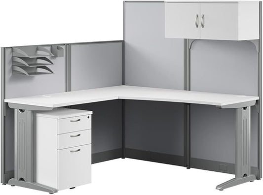 Bush Business Furniture Office in an Hour 65W L Shaped Cubicle Desk by BushBusinessFurniture