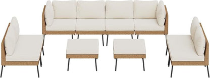 Aoxun 10 Piece Patio Furniture Set, 10 Seats Outdoor Sectional Sofas - Image 9