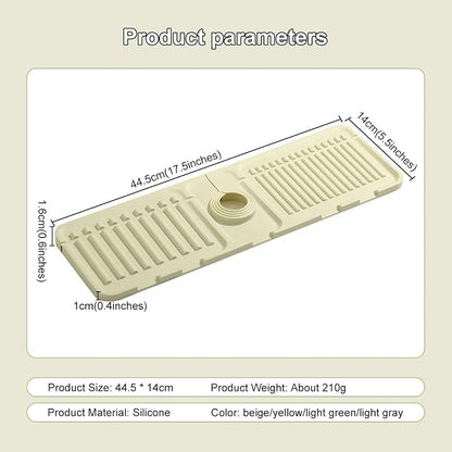 Faucet Mat for Kitchen Sink, 2024 Upgrade Faucet Guard Draining Mat Silicone - Image 3