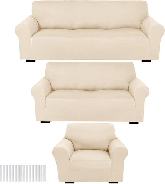 Peryiter 3 Pcs Couch and Loveseat Covers Set Sofa Cover by Peryiter