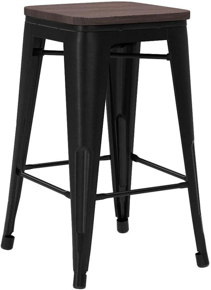 HAOBO Home 24" Backless Metal Counter Stool Height Bar Stools, Barstools - Image 5