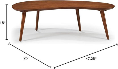 Mid Century Modern Abstract Shaped Coffee Table/Solid Wood/White Finish - Image 3