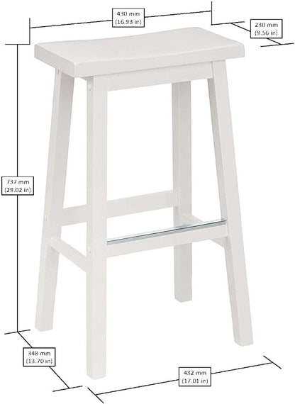 Amazon Basics Solid Wood Saddle-Seat Counter Height Bar Stools - Image 3