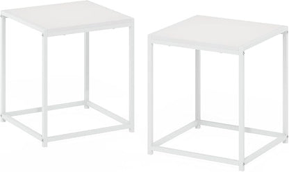 Furinno CAMNUS Side Table Set of 2, Metal Frame End Table, Square Open Frame - Image 5