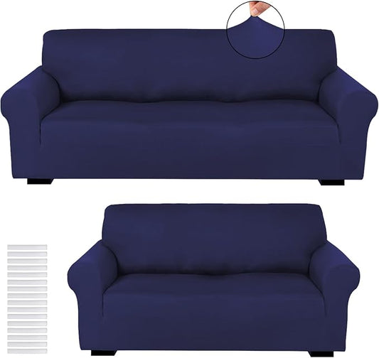 Peryiter 2 Pcs Sofa Covers Couch and Loveseat Covers Set Stretch Sofa Slipcover by Peryiter