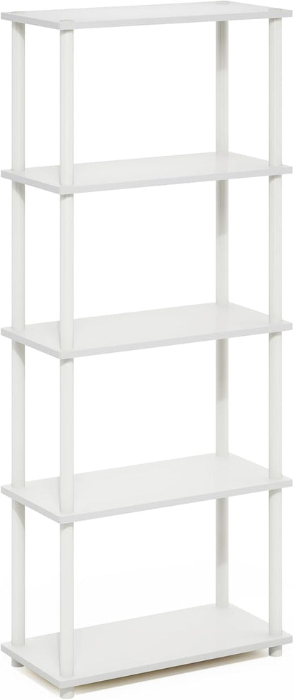 Furinno TURN-N-TUBE Storage Shelves, 5-Tier Book Shelf, Corner Shelf, Toolless - Image 5